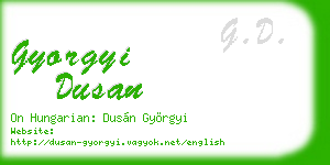 gyorgyi dusan business card